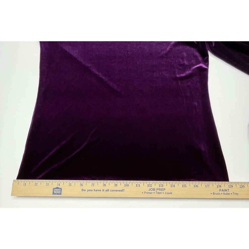 NWT Lauren Ralph Lauren Purple Velvet Long Sleeve Top Women's Size Large - Picture 7 of 13